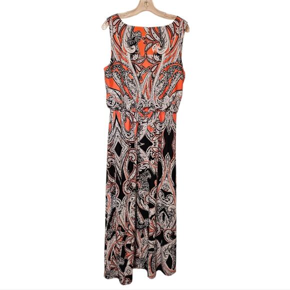 Emma & Michele Tank Top Maxi Elastic Waist Floral And Paisley Dress XL - Picture 2 of 7